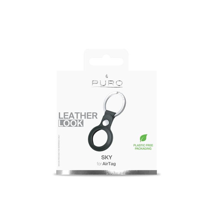 Puro SKY Case - Apple AirTag Schlüsselanhänger aus Öko-Leder (schwarz)