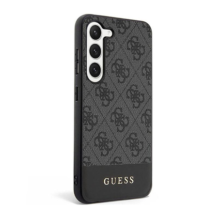 Guess 4G Bottom Stripe Metal Logo Collection - Schutzhülle für Samsung Galaxy S23 (Schwarz)