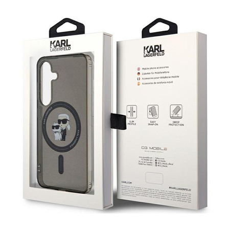 Karl Lagerfeld IML Karl & Choupette Glitter MagSafe - Étui Samsung Galaxy S24 (noir)