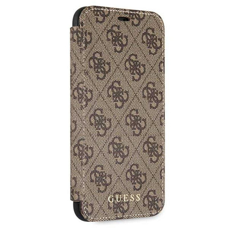 Guess Booktype 4G Charms Collection - Etui iPhone 11 Pro Max z kieszeniami na karty (brązowy)
