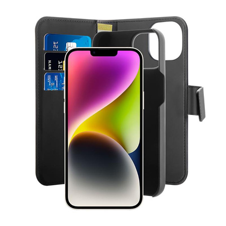 PURO Wallet Detachable MagSafe - pouzdro 2 v 1 pro iPhone 14 Plus (černé)