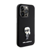 Karl Lagerfeld Silikon Ikonik Metall Pin - iPhone 15 Pro Tasche (schwarz)