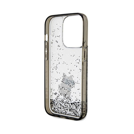 Karl Lagerfeld Liquid Glitter Choupette - iPhone 14 Pro Max Tasche (Transparent)