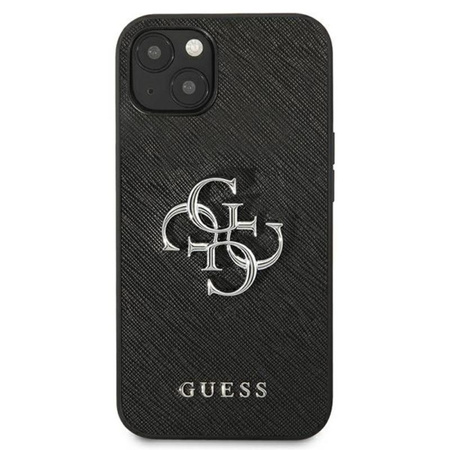 Étui Guess Saffiano 4G Big Silver Logo - iPhone 13 Case (noir)