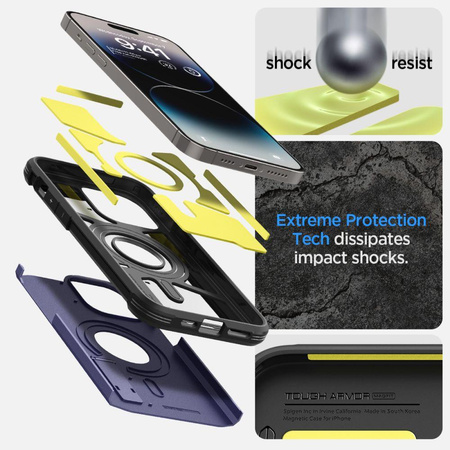 Spigen Tough Armor MagFit - Etui do iPhone 14 Pro MagSafe (fioletowy)