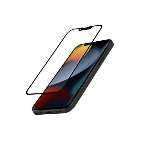 Crong antibakteriális 3D páncélüveg - 9H edzett üveg teljes képernyőre iPhone 16e / iPhone 14 / iPhone 13 / iPhone 13 Pro + beszerelési kerethez