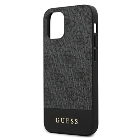Guess 4G Bottom Stripe Kollektion - iPhone 12 mini Tasche (grau)