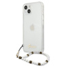 Guess White Pearl Strap - Coque iPhone 15 / 14 / 13 (Transparent)