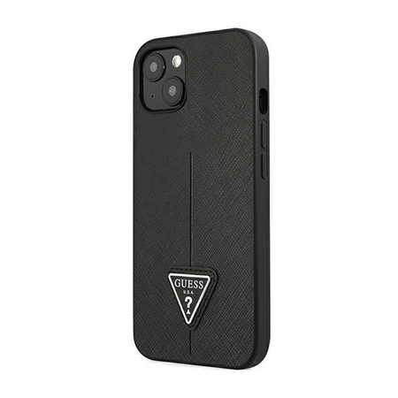 Guess Saffiano Triangle Logo Case - Coque pour iPhone 14 Plus (noir)