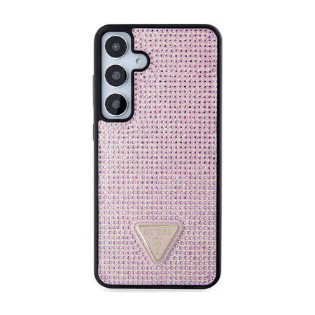 Guess Rhinestone Triangle - Hülle für Samsung Galaxy S24+ (Rosa)