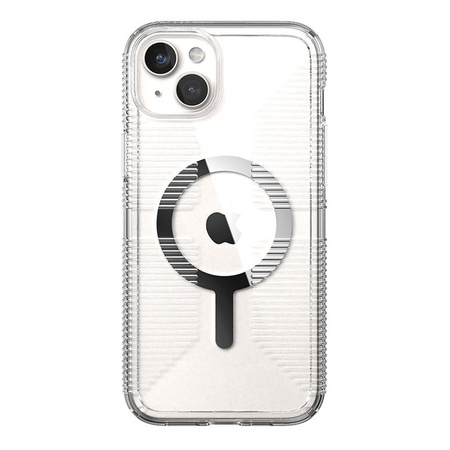 Speck Gemshell Grip + MagSafe - Schutzhülle für iPhone 15 Plus / iPhone 14 Plus (Clear / Chrome Finish)