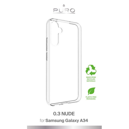 PURO 0.3 Nude - Samsung Galaxy A34 5G ecological case (transparent)