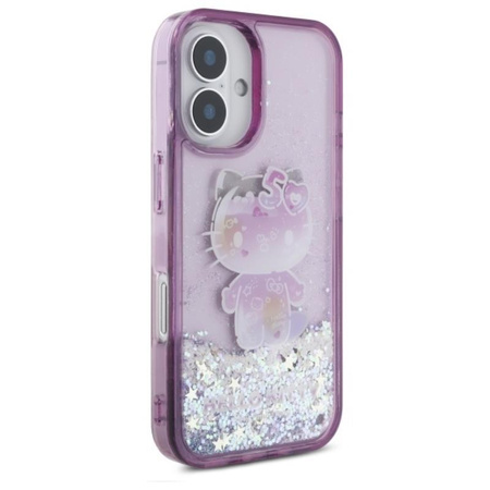 Hello Kitty Liquid Glitter 50TH Anniversary Party - iPhone 16 tok (lila)