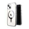 Speck Presidio Perfect-Clear MagSafe - pouzdro iPhone 16e / iPhone 15 / iPhone 14 / iPhone 13 (čiré / chromované provedení / stříbrná barva)