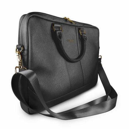 Guess Saffiano Look Computer Bag - Sacoche pour ordinateur portable 15" (noir)