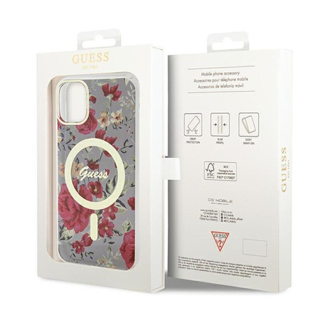 Guess Flower MagSafe - iPhone 11 Tasche (Grün)