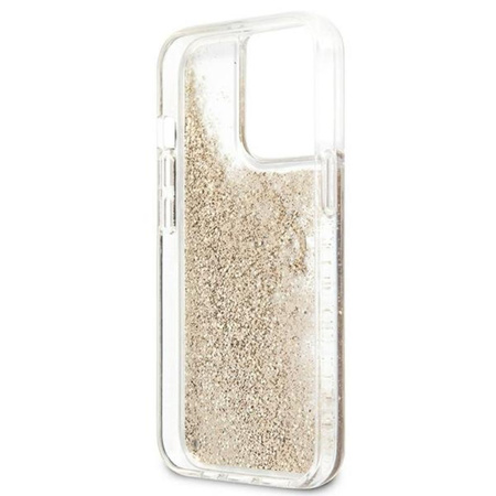 Guess Liquid Glitter 4G Big Logo - Case for iPhone 13 Pro Max (Gold)
