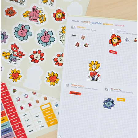 Line Friends BT21 - Schulkalender / Planer 2021/2022 (weiß)