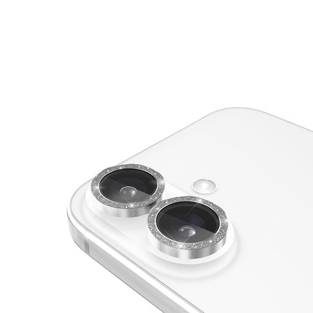 Case-Mate Aluminum Ring Lens Protector - Verre de protection pour l'objectif de l'appareil photo de l'iPhone 16 / iPhone 16 Plus (Twinkle)