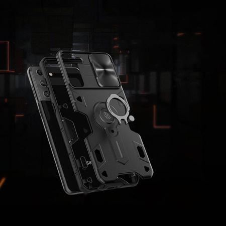 Nillkin CamShield Armor - Samsung Galaxy S21+ tok kamerafedéllel (fekete)