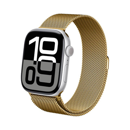 Crong Milano Steel - Stainless Steel Strap for Apple Watch 44/45/46/49 mm (Gold)