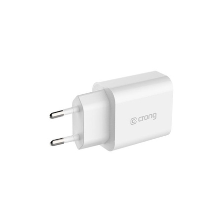 Chargeur de voyage USB-C Crong - Chargeur secteur USB-C Power Delivery 20W (blanc)