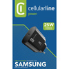 Cellularline - Chargeur secteur USB-C Super Fast Charger 25W (Conçu pour Samsung) (noir)