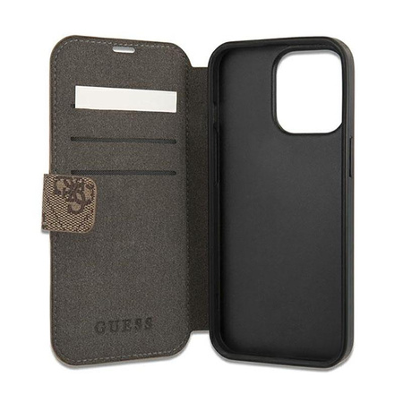 Guess Booktype 4G Big Metal Logo - Case for iPhone 13 Pro (Brown)