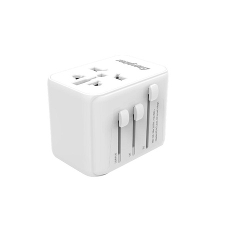 Energizer Ultimate - EU / US / AU / UK travel adapter + 2x USB-A & USB-C MFi certificate (White)