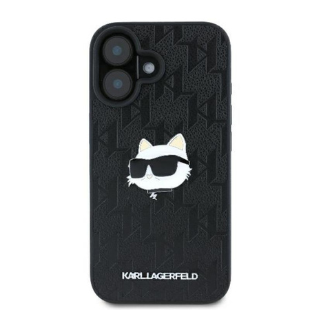 Karl Lagerfeld Monogram Choupette Head Pin - Hülle für iPhone 16 (schwarz)