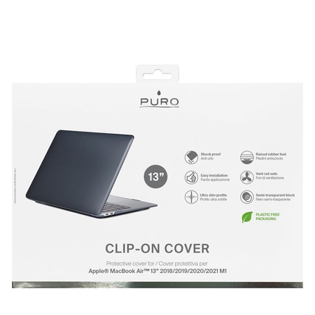 PURO Clip On - Macbook Air 13" Case (M1 2021 / 2020 / 2018) (black)