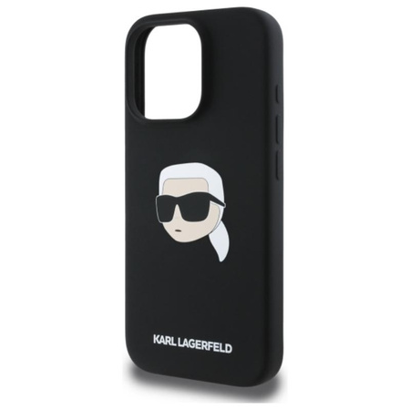 Karl Lagerfeld Silicone Karl Head Print MagSafe – Pouzdro iPhone 16 Pro (černé)