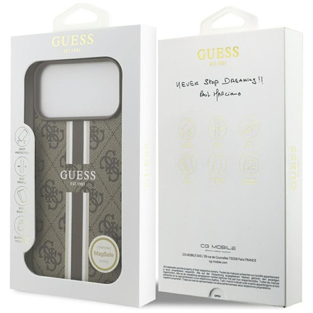 Guess 4G Printed Stripes MagSafe - iPhone 17 Pro Max Case (brown)