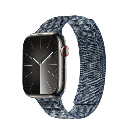 Crong Melange - Magnetický řemínek pro Apple Watch 44/45/46/49 mm (modrá melanž)