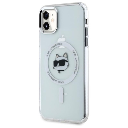 Karl Lagerfeld IML Metal Choupette Head MagSafe - Hülle für iPhone 11 (weiß)