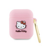 Hello Kitty Silicone 3D Kitty Head - pouzdro pro AirPods 1/2 gen (růžové)