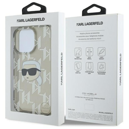 Karl Lagerfeld IML Karl Head Galvanizované pouzdro - iPhone 16 Pro (černé)