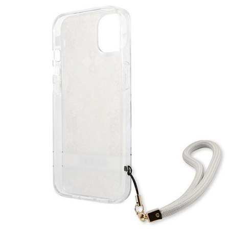 Guess Flower Cord - Case with Lanyard iPhone 13 (Gold)