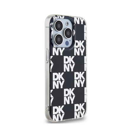 DKNY IML Checkered Mono Pattern - Coque pour iPhone 15 Pro Max (noir)