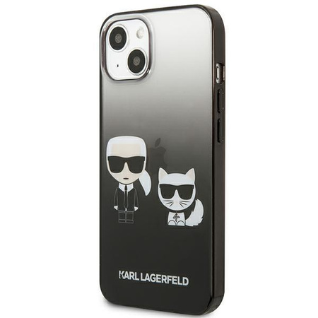 Karl Lagerfeld Gradient Ikonik Karl & Choupette - pouzdro pro iPhone 13 (černé)
