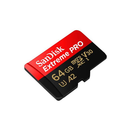 SanDisk Extreme Pro microSDXC - 64 GB A2 V30 UHS-I U3 200/90 MB/s memory card with adapter