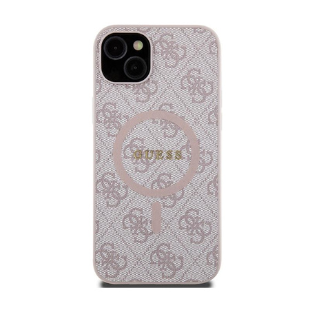Guess 4G Collection Leather Metal Logo MagSafe - iPhone 15 Plus / 14 Plus Case (pink)