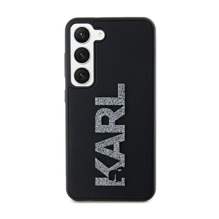 Karl Lagerfeld 3D Gummi Glitter Logo - Samsung Galaxy S23+ Tasche (schwarz)