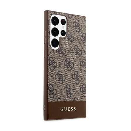 Collection Guess 4G Bottom Stripe Metal Logo - Étui Samsung Galaxy S24 Ultra (marron)