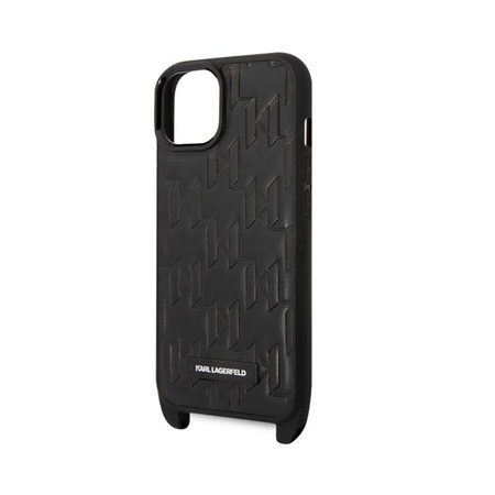 Karl Lagerfeld Monogram Plaque Logo Strap - Etui iPhone 14 (noir)