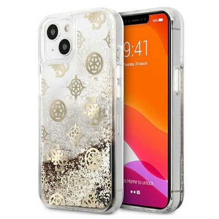 Guess Peony Liquid Glitter - Coque iPhone 13 (Or)