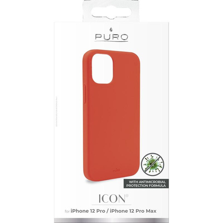 PURO ICON Cover - iPhone 12 / iPhone 12 Pro Case with Antimicrobial Protection (red)