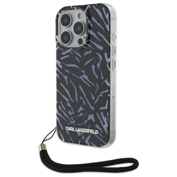 Karl Lagerfeld Zebra zsinórral - iPhone 16 Pro tok (lila)