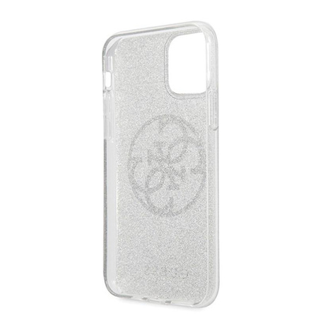 Guess Circle Glitter 4G - Coque iPhone 11 Pro (Gris clair)