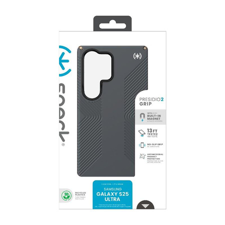 Speck Presidio2 Grip Magnet - Samsung Galaxy S25 Ultra MagSafe Case (Charcoal Grey/Cool Bronze/White)